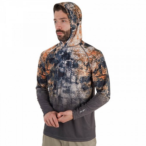 UV Блуза с качулка FHM Mark V2 Hoodie Print Grey Orange