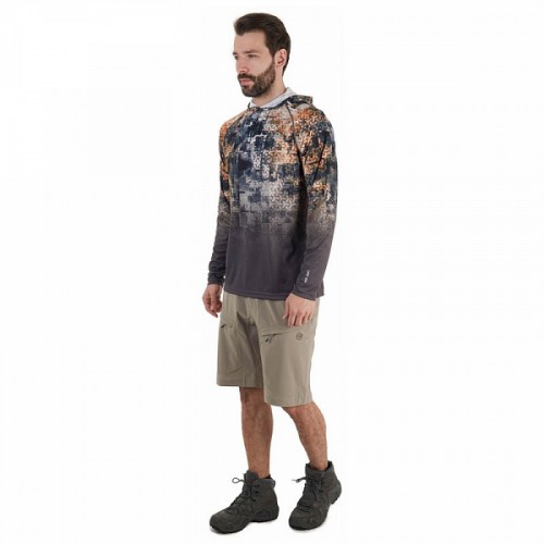 UV Блуза с качулка FHM Mark V2 Hoodie Print Grey Orange